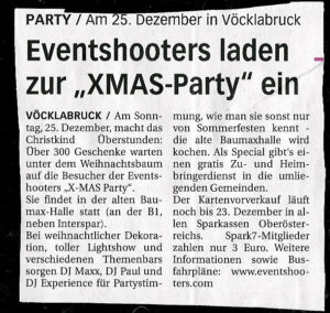 EventShooters Artikel in der Vöcklabrucker Rundschau, 21.12.2005